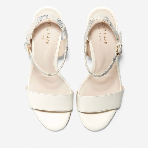 Cole Haan ♡ Josie Block Heel Sandal in Ivory Roccia - Picture 3 of 8